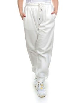 M023 WHITE Брюки спортивные женские на флисе (100% хлопок) 7986