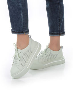 05-DXT52-3 LT. GREEN Кроссовки женские (натуральная кожа) - Фабричный китай фото 2