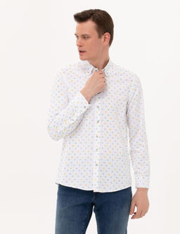 Рубашка Pierre Cardin Slim Fit светло-зеленая с длинным рукавом