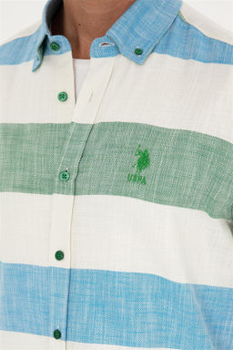 U. S. Polo Assn / Мужская зеленая рубашка с длинным рукавом - U.s. polo assn фото 7