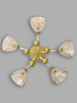 Люстра 12233/5, 5хE27, 60 Вт, золото/белый