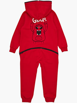 Комбинезон на молнии из футера UD 7251 красный - Mini maxi фото 9