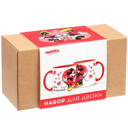Кружка керамическая парная, 2 шт, 320 мл «Моя половинка», Микки и друзья