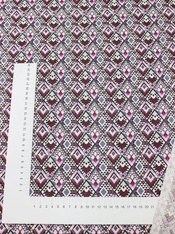 Бязь Этно - мозаика цв.сливовый, ш.1.5м, хлопок-100%, 120гр/м.кв - Купава фото 2