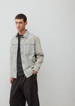 Bruce Mavi Edition Puslu Ac?k Mavi Jean Gomlek  фото 2