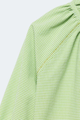 2-14 A?OS/ BLUSA CUADRO VICHY LIMITED EDITION / Verde claro - Zara фото 7