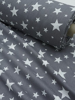 Бязь Звездное монако цв.графитово-серый, ш.2.2м, хлопок-100%, 110гр/м.кв