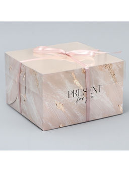 Цена за 4 шт. Коробка для капкейка, кондитерская упаковка, 4 ячейки «Нюд», 16 х 16 х 10 см