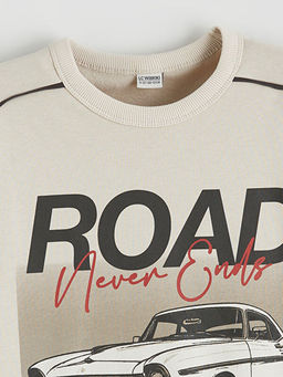 Bask?l? Erkek ?ocuk Sweatshirt ve E?ofman Alt?