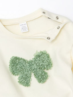 Bisiklet Yaka Uzun Kollu Bask?l? K?z Bebek Sweatshirt ve Tayt 2li - Waikiki фото 3