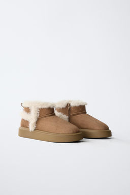 FAUX FUR ANKLE BOOTS - Zara фото 3