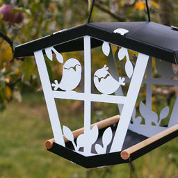Кормушка для птиц металлическая "Теремок" 26х20,5х20см, белый (Россия)