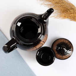 Чайник заварочный Борисовская керамика «Уют», с вкладышем, 1 л, 14×15.5 см, коричневый