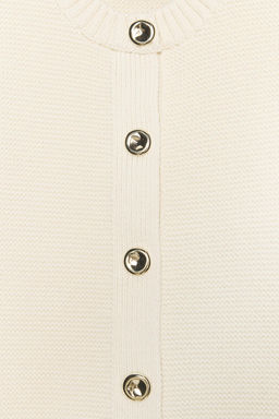 CHALECO PUNTO BOT?N DORADO / Crudo - Zara фото 3