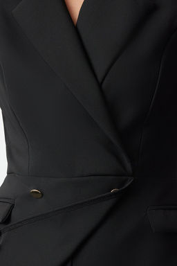 Siyah Ceket Yaka Dugme Kapamal? Mini Tulum TWOSS24TU00050 - Trendyolmilla фото 3