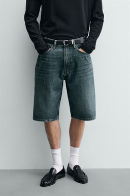 BERMUDA DENIM LOOSE FIT / Azul / Verde - Zara фото 2