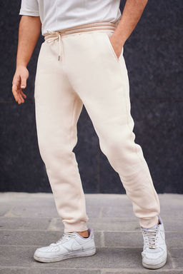 TRENDYOL MAN Gri Regular/Normal Kesim Ici Polar/S?cak Tutan Pacas? Lastikli Esofman Alt? TMNAW21EA0264