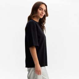 Футболка женская MIST Basic, чёрная, размер L-XL