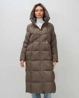 Пальто зимнее Visdeer 7729SK женское утепленное 240 г/м² светло-коричневое  фото 7