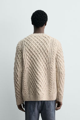 CABLE KNIT WOOL JUMPER - Zara фото 3