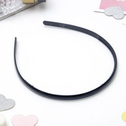 Цена за 12 шт. Ободок для волос «Классика», 0.8 см, чёрный