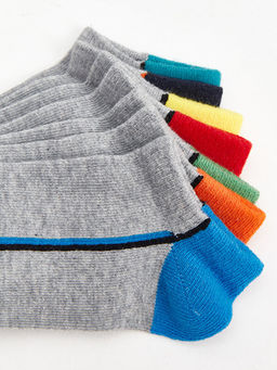 Renk Bloklu Erkek ?ocuk Patik ?orap 7li