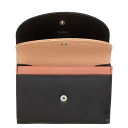 Итальянский женский кожаный кошелек DuDu серии Galapagos | черно-розовый - Dudubags фото 4