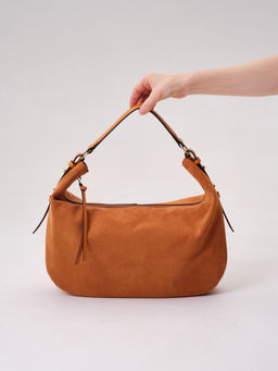 Сумка замшевая багет Azaro 30861 оранжевый карандаш