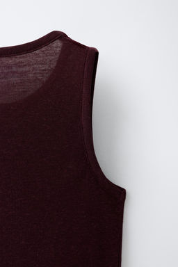 CAMISETA CON LINO / Marr?n - Zara фото 5
