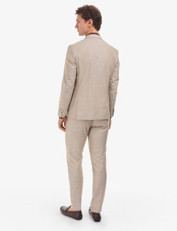 A__k Kahverengi Extra Slim Fit Keten Kar___ml_ Tak_m Elbise