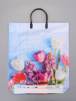 Цена за 10 шт. Пакет Цветочный уют, полиэтиленовый с пластиковой ручкой, 38?45 + 3 см, 90 мкм