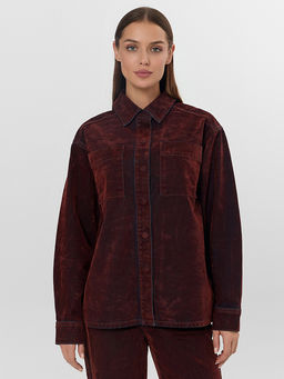 Жакет женский джинсовый бордовый