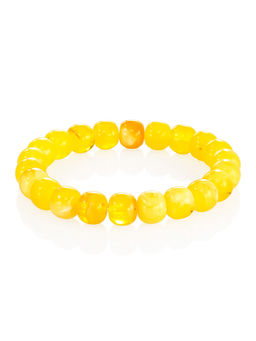 Браслет из натурального янтаря Бочонок медовый