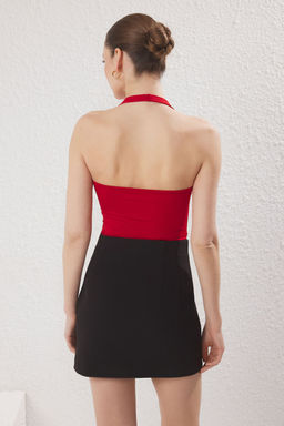 TRENDYOLMILLA Siyah Kare Yaka Slim Boyundan Baglamal? Orme Body TWOSS25BD00019  фото 4