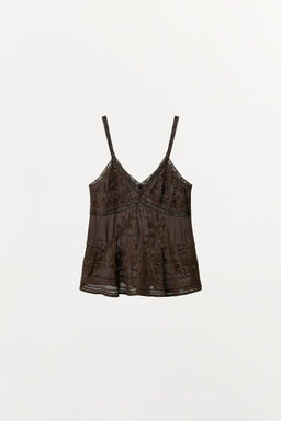 EMBROIDERED BEADED STRAP TOP - Zara фото 6