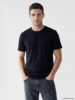 Regular Fit %100 Pamuk Basic Erkek Ti??rt 3l? - Waikiki фото 3
