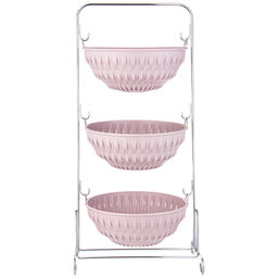 КОРЗИНА ДЛЯ ОВОЩЕЙ 3-Х ЯРУСНАЯ, ЦВЕТ: ПУДРОВЫЙ - Lefard фото 2