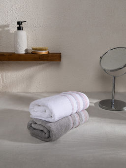 Набор махровых полотенец 50x90 серый махровая ткань