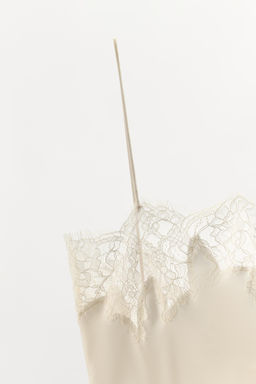VESTIDO MIDI LENCERO ENCAJE / Crudo - Zara фото 7