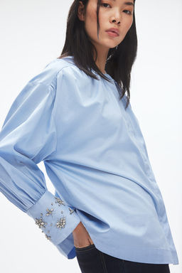 Blusa de algodon con strass