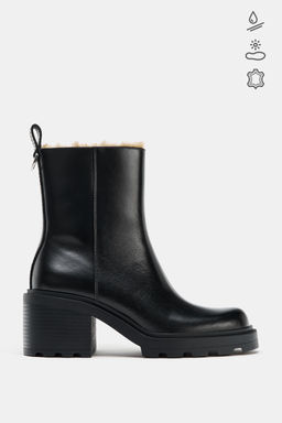 WATER REPELLENT LEATHER ANKLE BOOTS - Zara фото 8