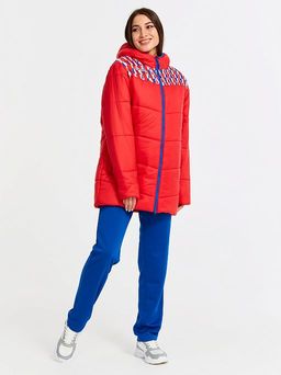 W08210D-RR202 Куртка утепленная женская (красный/голубой)