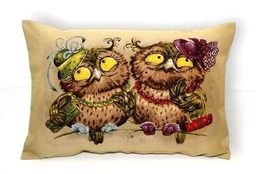 Баловни совушки подружки - гобеленовая наволочка 50х70 см - Гобеленглавснаб фото 2