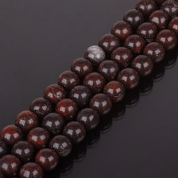 Бусины из камня Яшма кровавик (45 бусин) 38 см