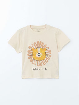 Bisiklet Yaka Bask?l? Erkek Bebek Ti??rt