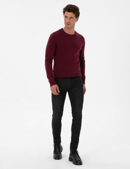 Mor Slim Fit Bisiklet Yaka Basic Triko Kazak - Pierre cardin фото 4