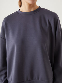 Oversize Modal Kar???ml? Kad?n Sweatshirt