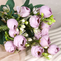 Цветок искусственный Букет роз 31 см / BR-31 /уп 1200/ (Бежевый) - Галеонтрейд фото 6