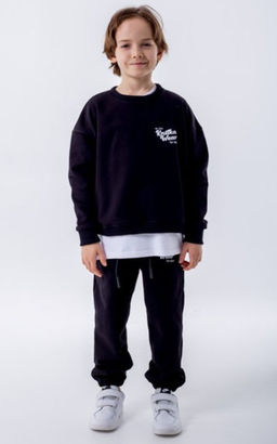 072 Детский костюм, черный (3хнитка петля)