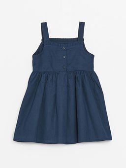 Kare Yaka Ask?l? K?z ?ocuk Elbise